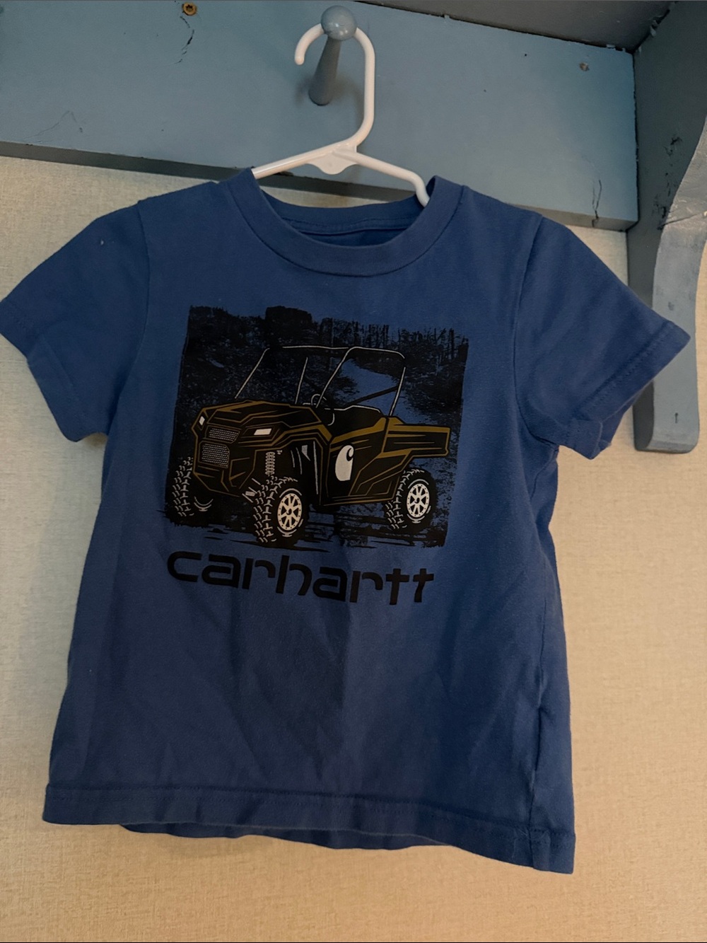 Carhartt Black and White Chevron Short Sleeve Tee with Button Placket